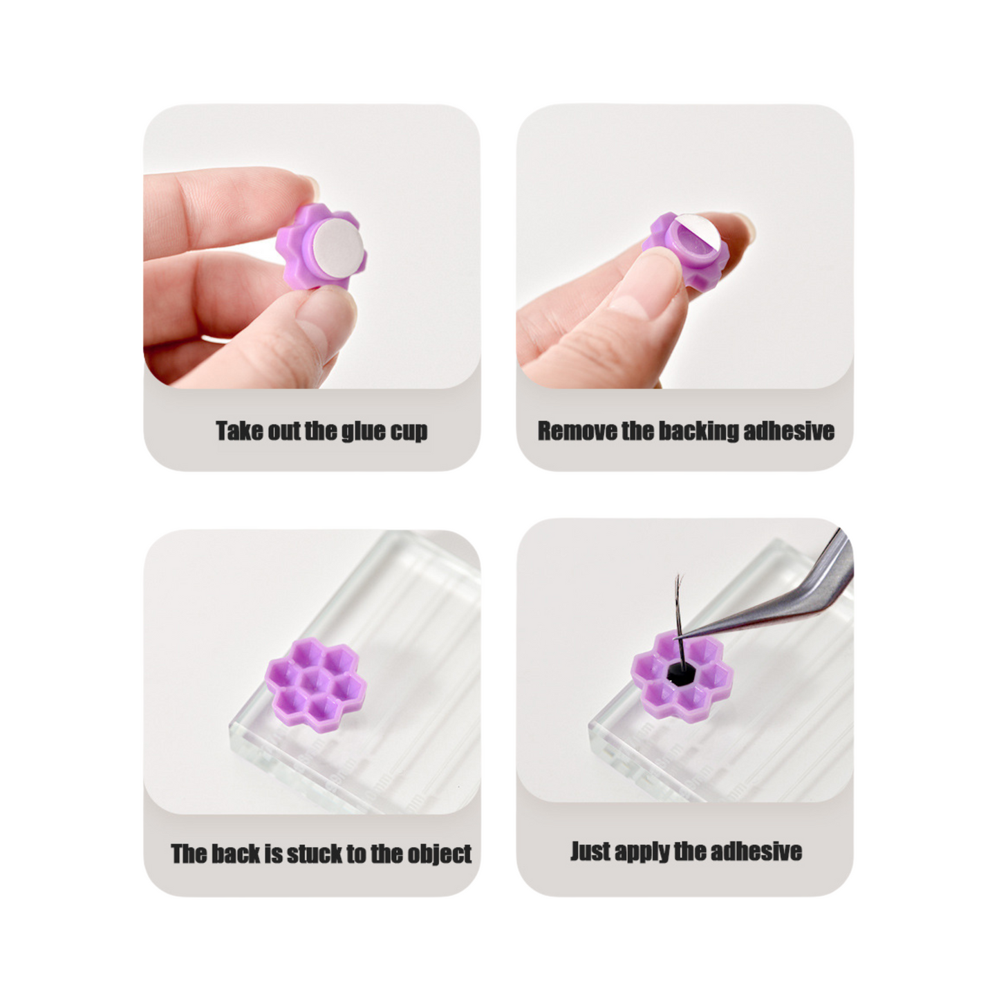 Self adhesive lash glue cups